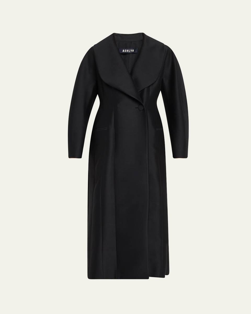 Aislinn Wool Silk Coat Dress